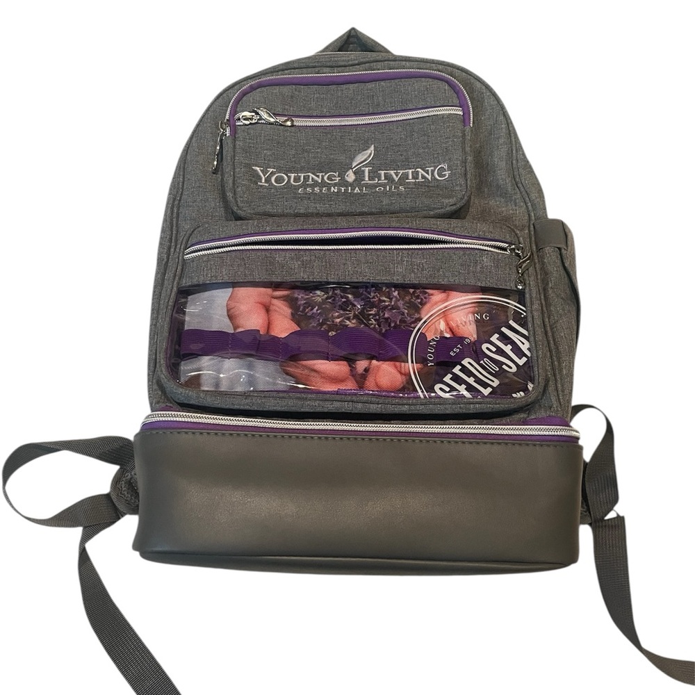 Young Living 2014 Charcoal and Purple convention Backpack